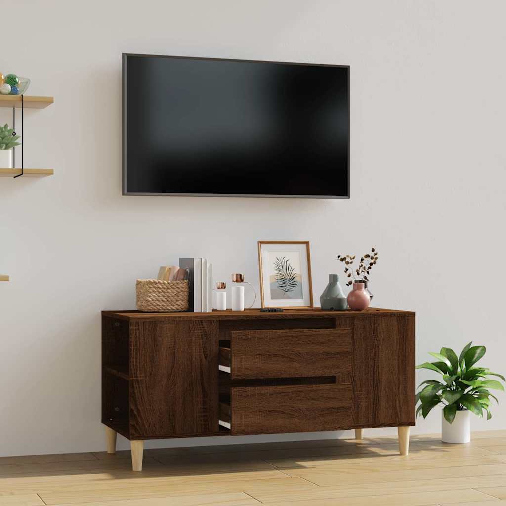 barna tölgy színű szerelt fa TV-szekrény 102x44,5x50 cm