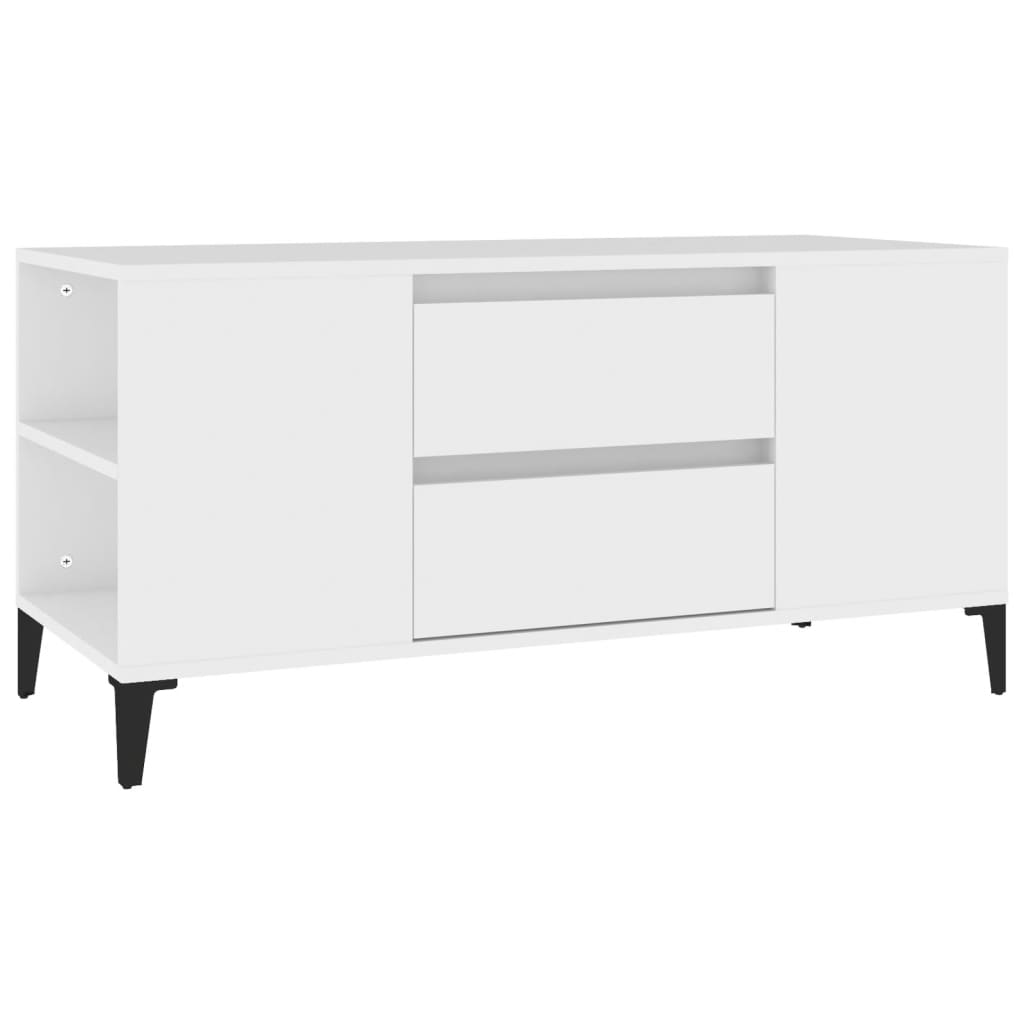fehér szerelt fa TV-szekrény 102x44,5x50 cm