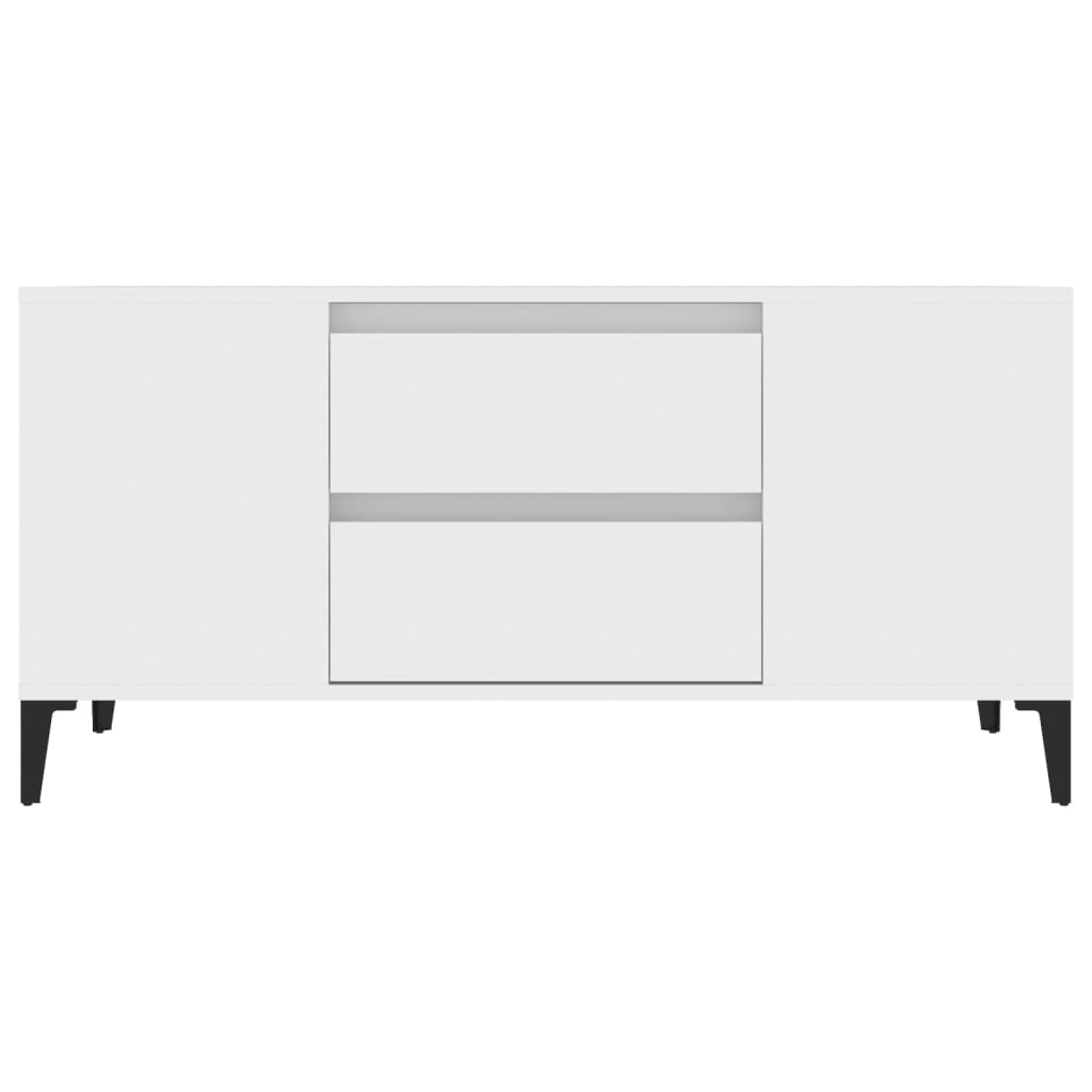fehér szerelt fa TV-szekrény 102x44,5x50 cm