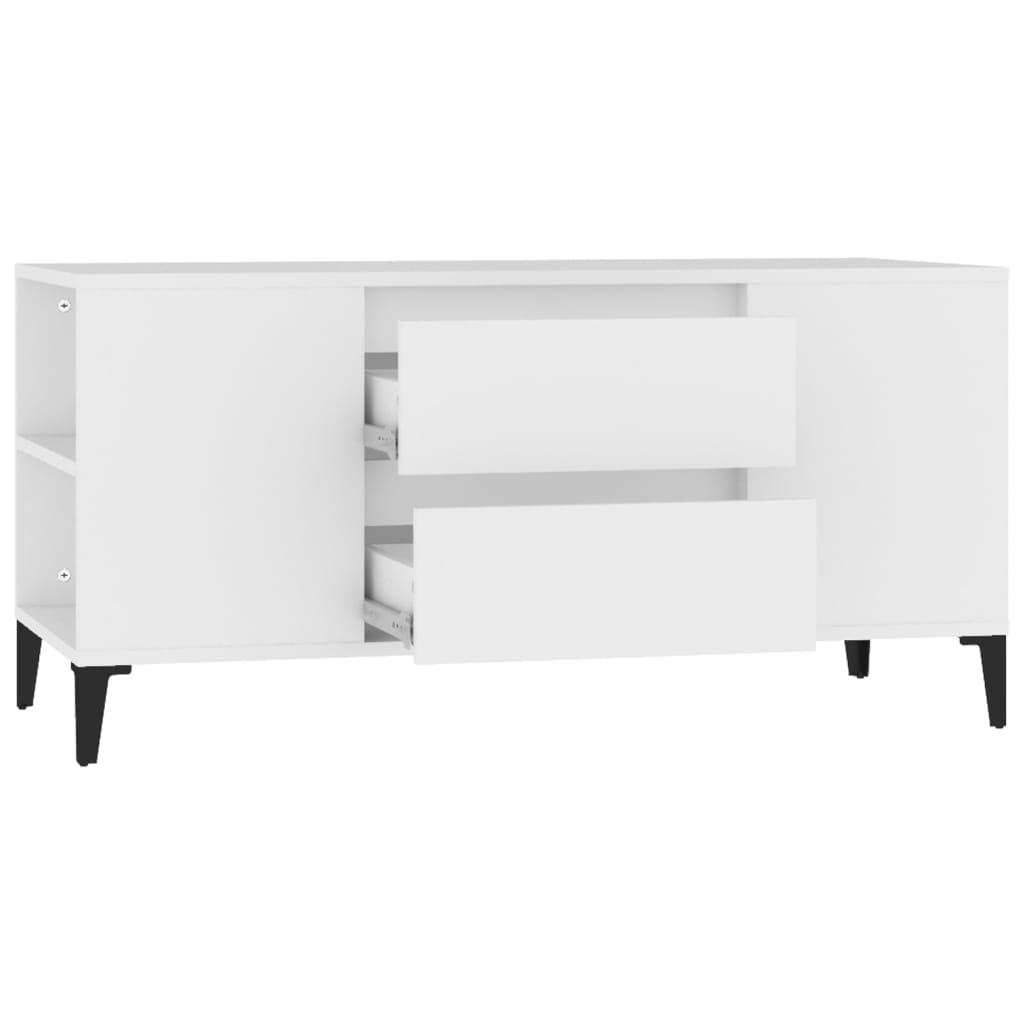 fehér szerelt fa TV-szekrény 102x44,5x50 cm
