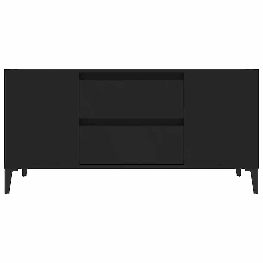 fekete szerelt fa TV-szekrény 102x44,5x50 cm