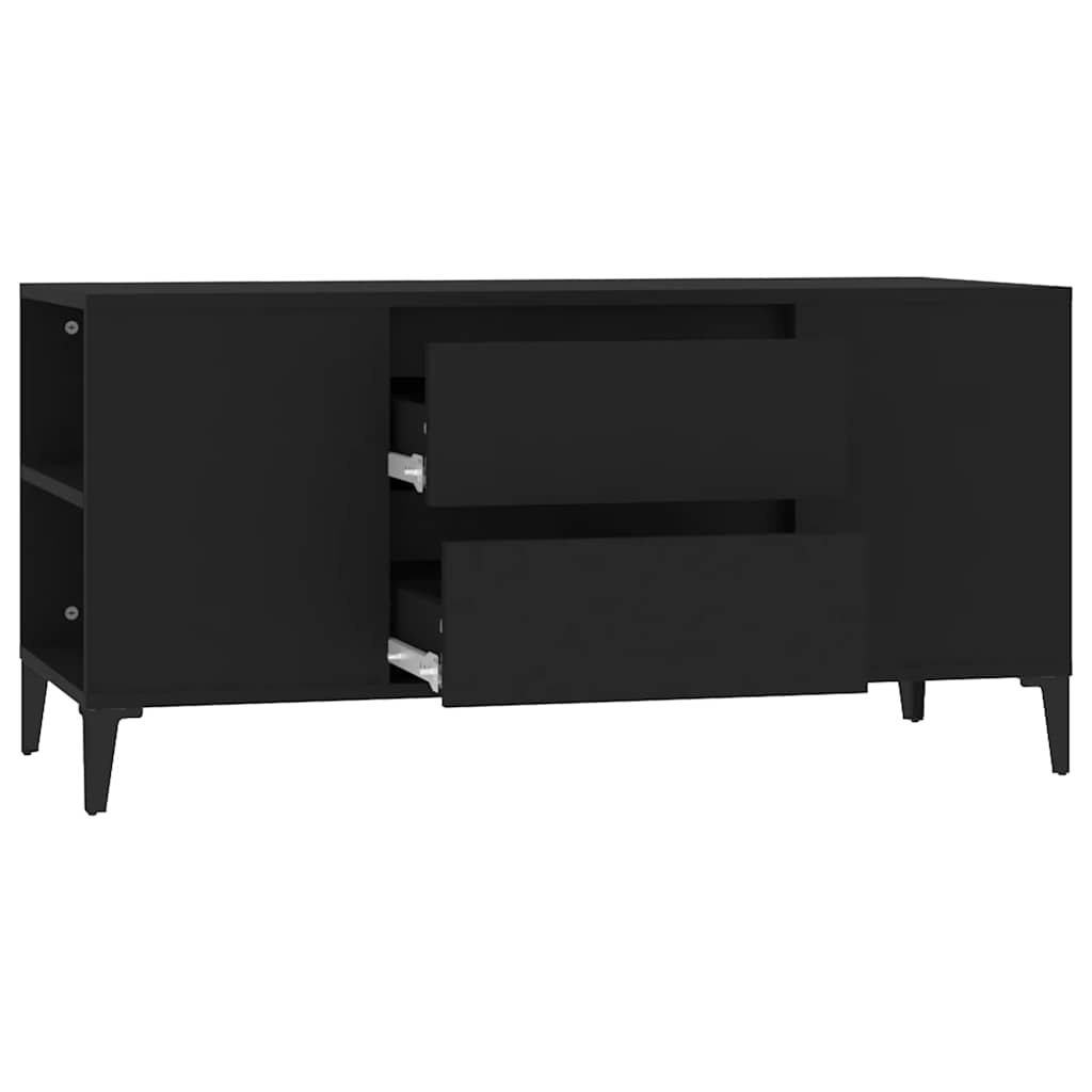 fekete szerelt fa TV-szekrény 102x44,5x50 cm