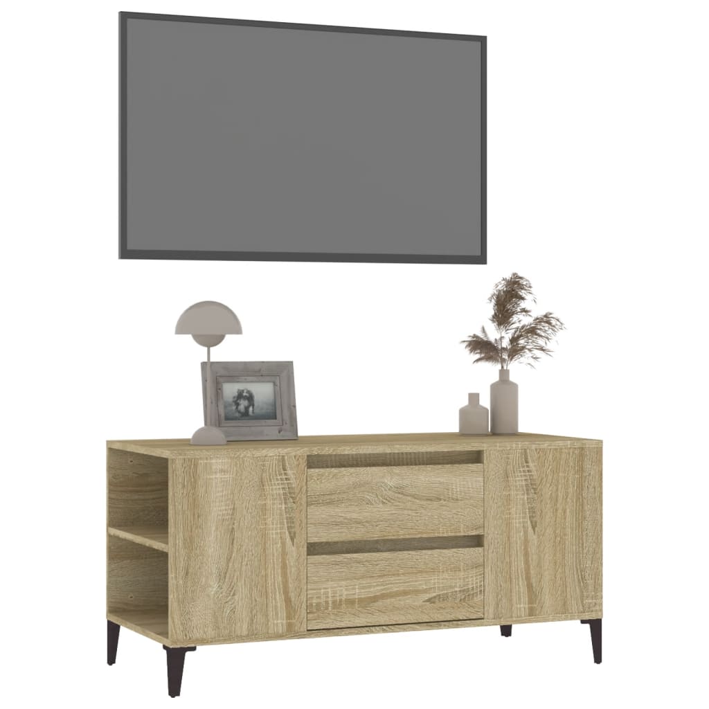 sonoma tölgy színű szerelt fa fali TV-szekrény 102x44,5x50 cm