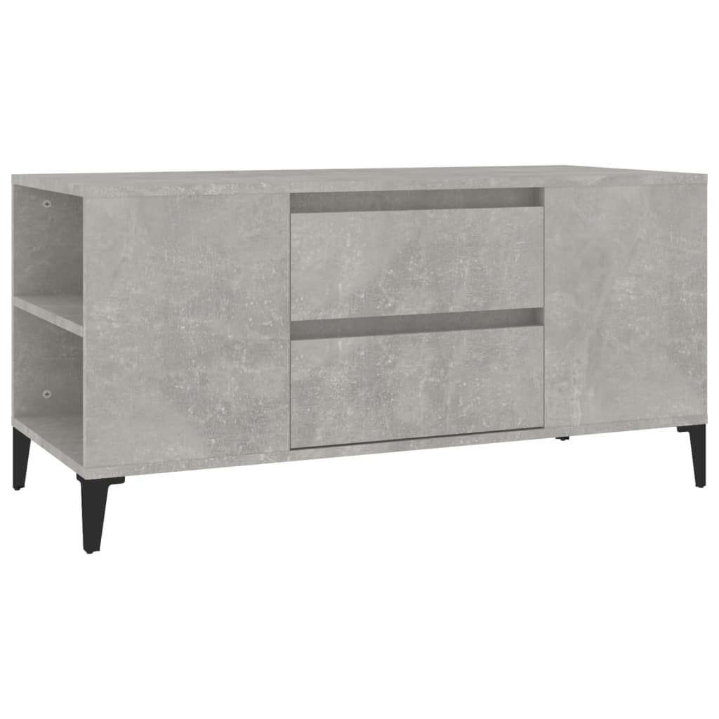 betonszürke szerelt fa TV-szekrény 102 x 44,5 x 50 cm