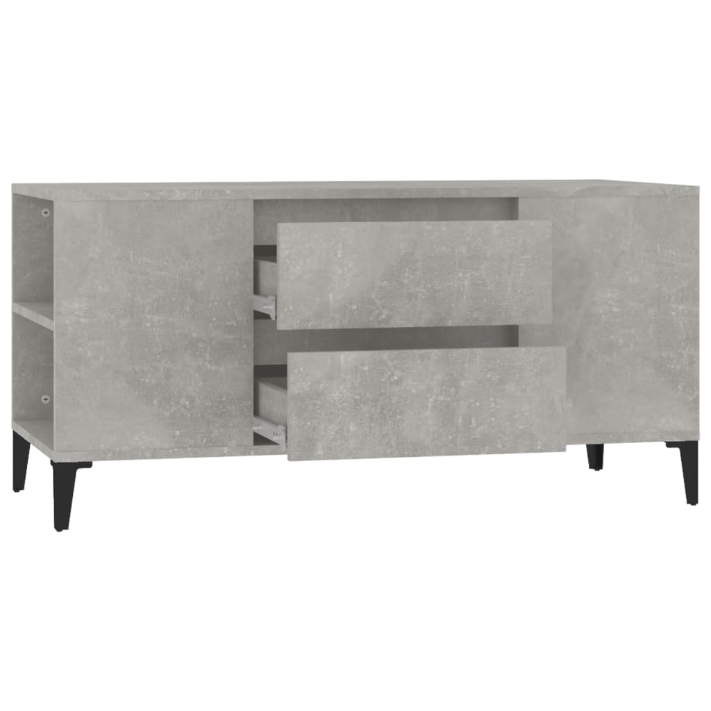 betonszürke szerelt fa TV-szekrény 102 x 44,5 x 50 cm