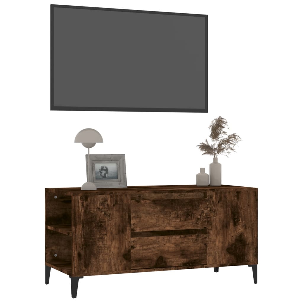füstös tölgy színű szerelt fa TV-szekrény 102x44,5x50 cm