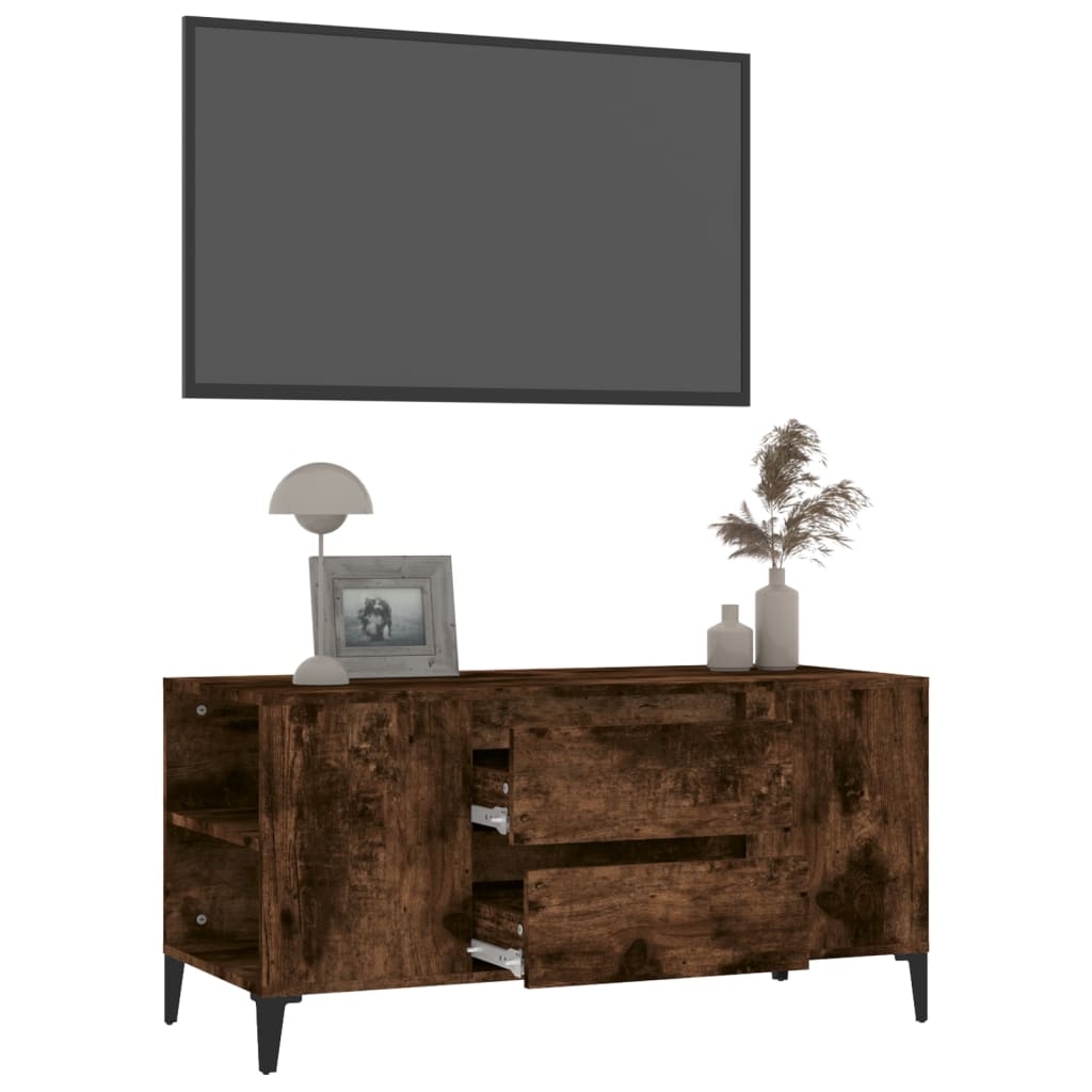 füstös tölgy színű szerelt fa TV-szekrény 102x44,5x50 cm