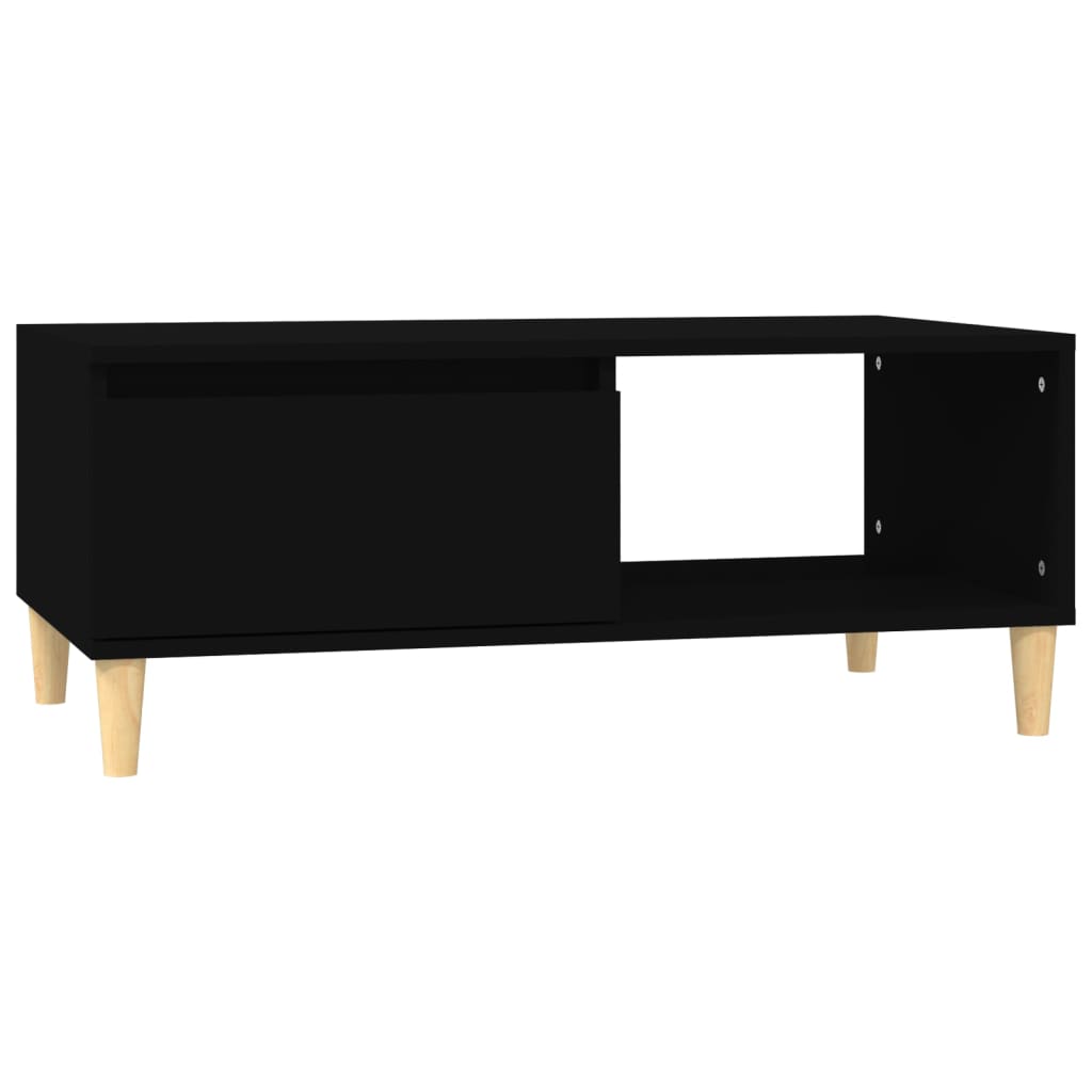 fekete szerelt fa dohányzóasztal 90x50x36,5 cm