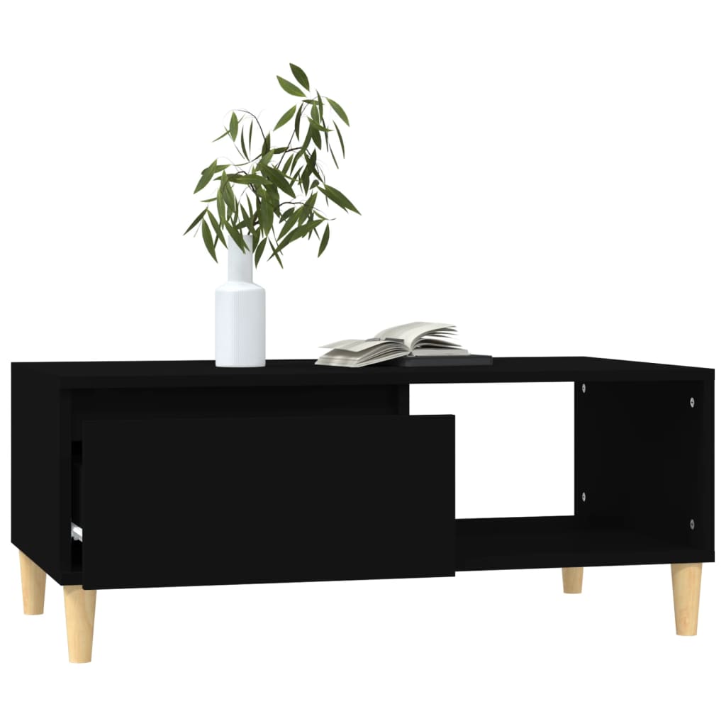 fekete szerelt fa dohányzóasztal 90x50x36,5 cm