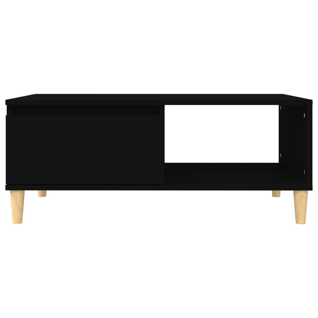 fekete szerelt fa dohányzóasztal 90x50x36,5 cm