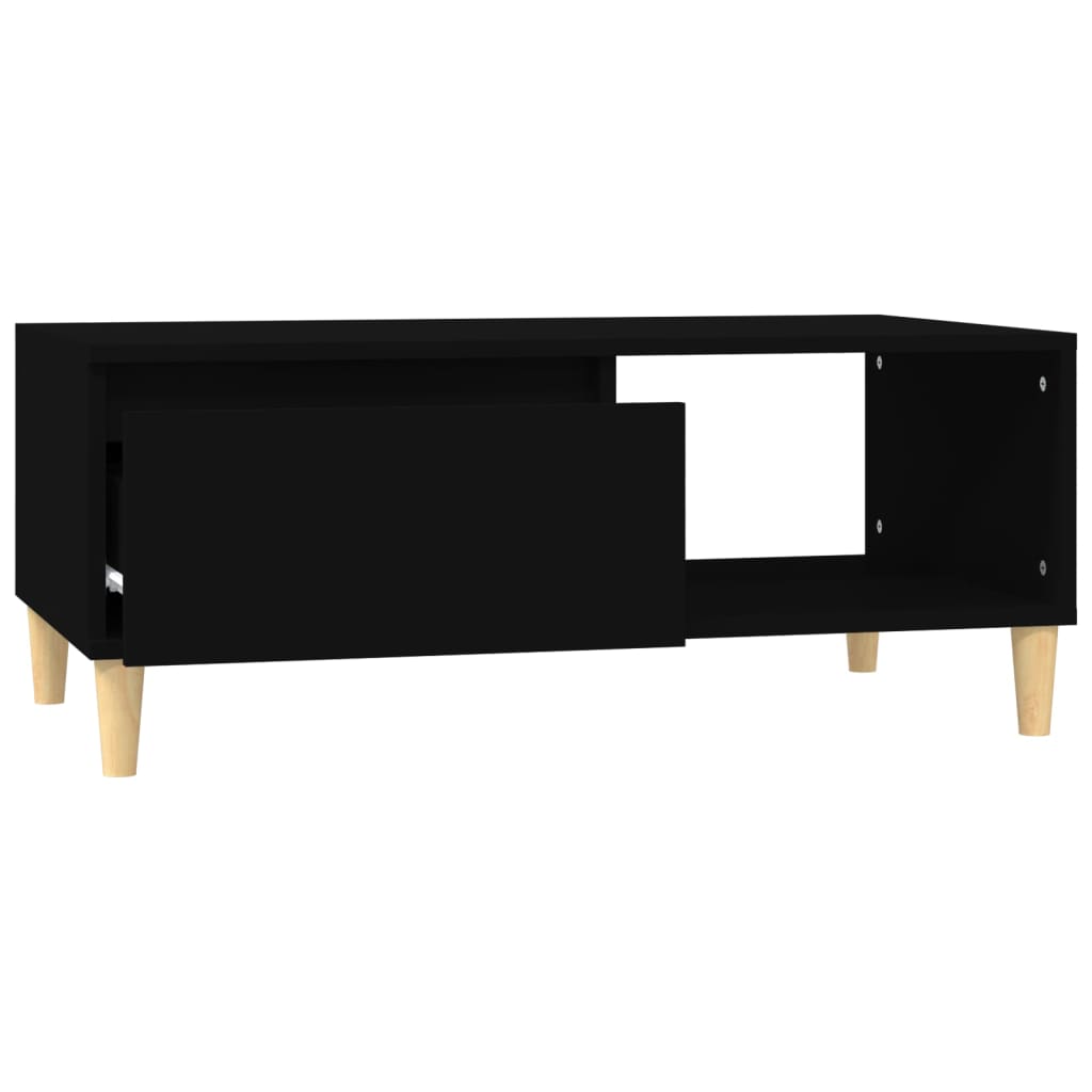 fekete szerelt fa dohányzóasztal 90x50x36,5 cm