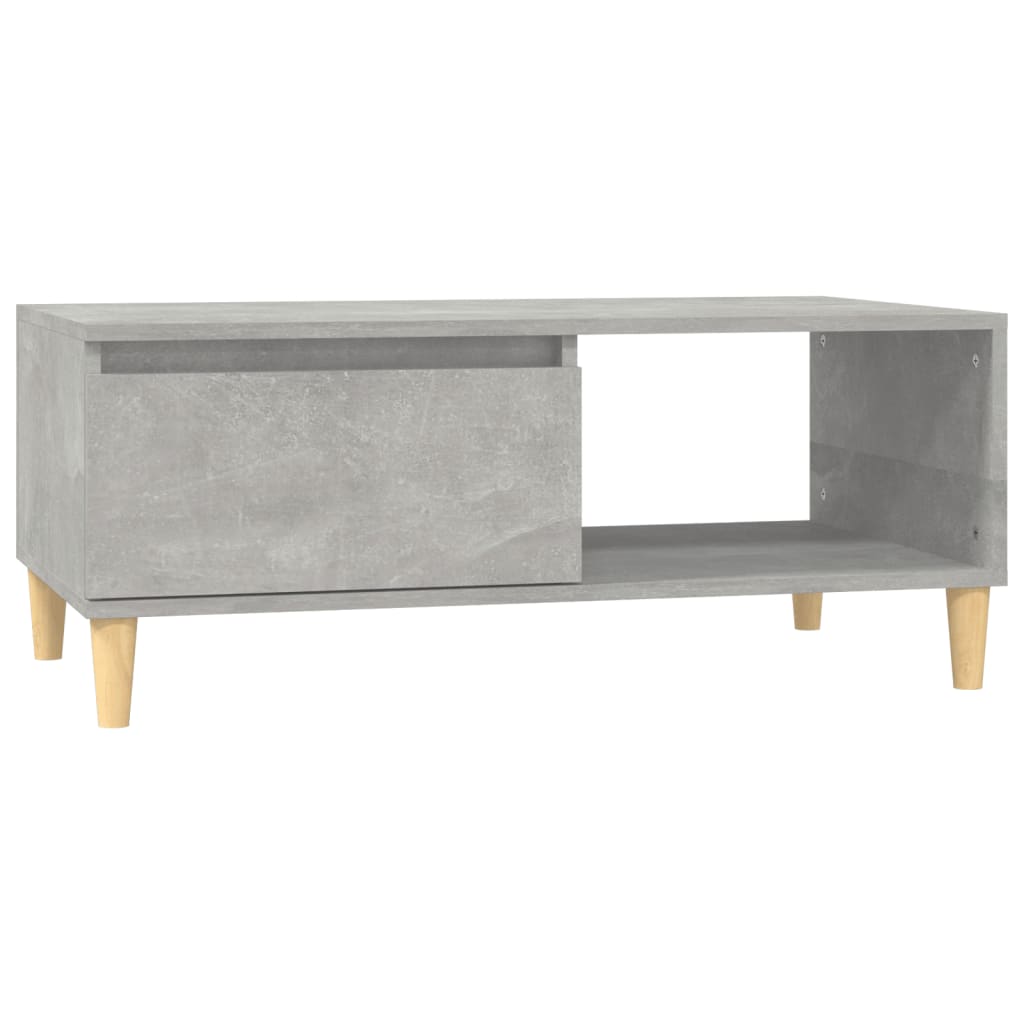 betonszürke szerelt fa dohányzóasztal 90x50x36,5 cm