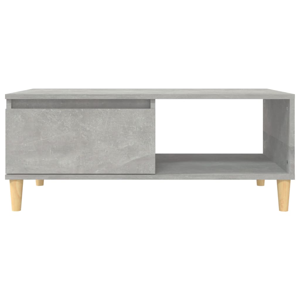 betonszürke szerelt fa dohányzóasztal 90x50x36,5 cm