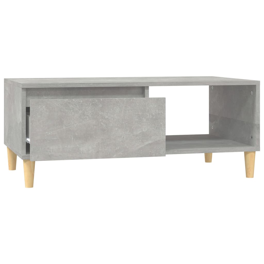 betonszürke szerelt fa dohányzóasztal 90x50x36,5 cm
