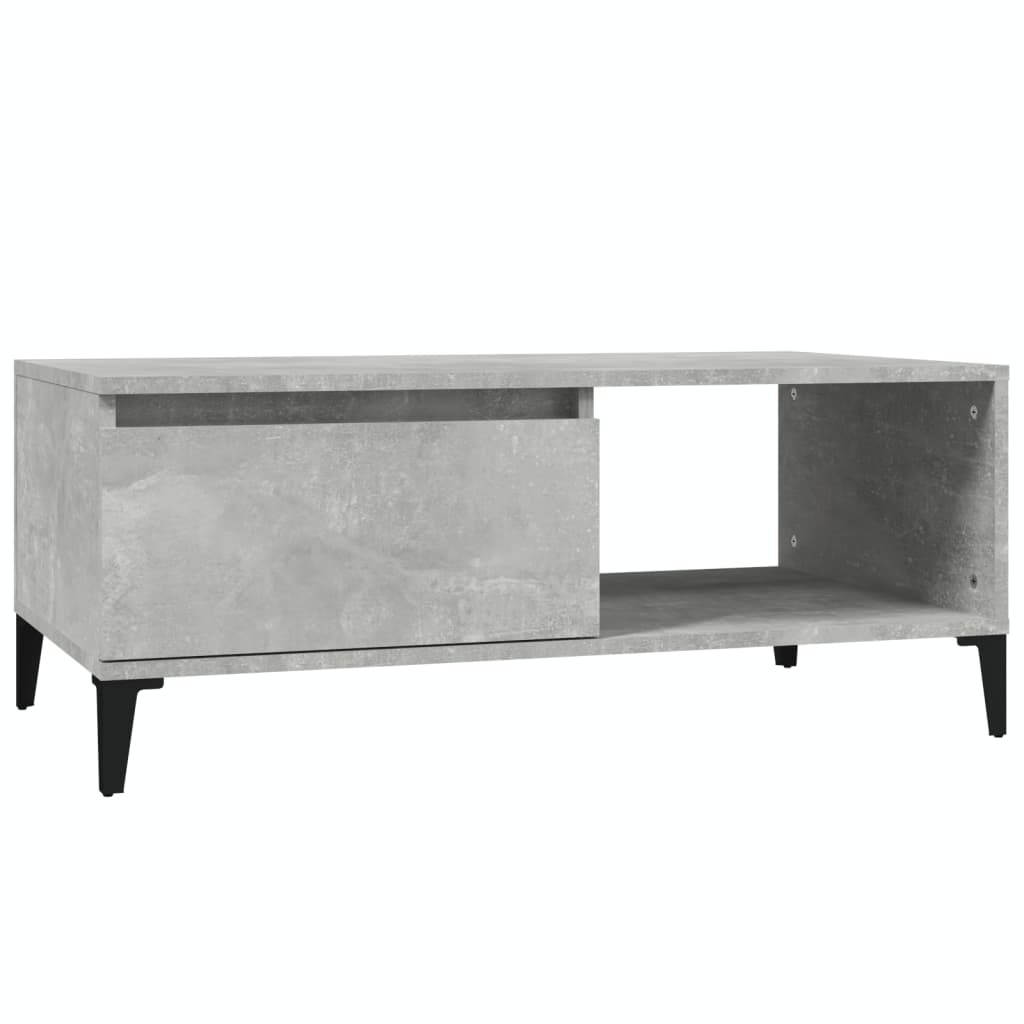 betonszürke szerelt fa dohányzóasztal 90x50x36,5 cm
