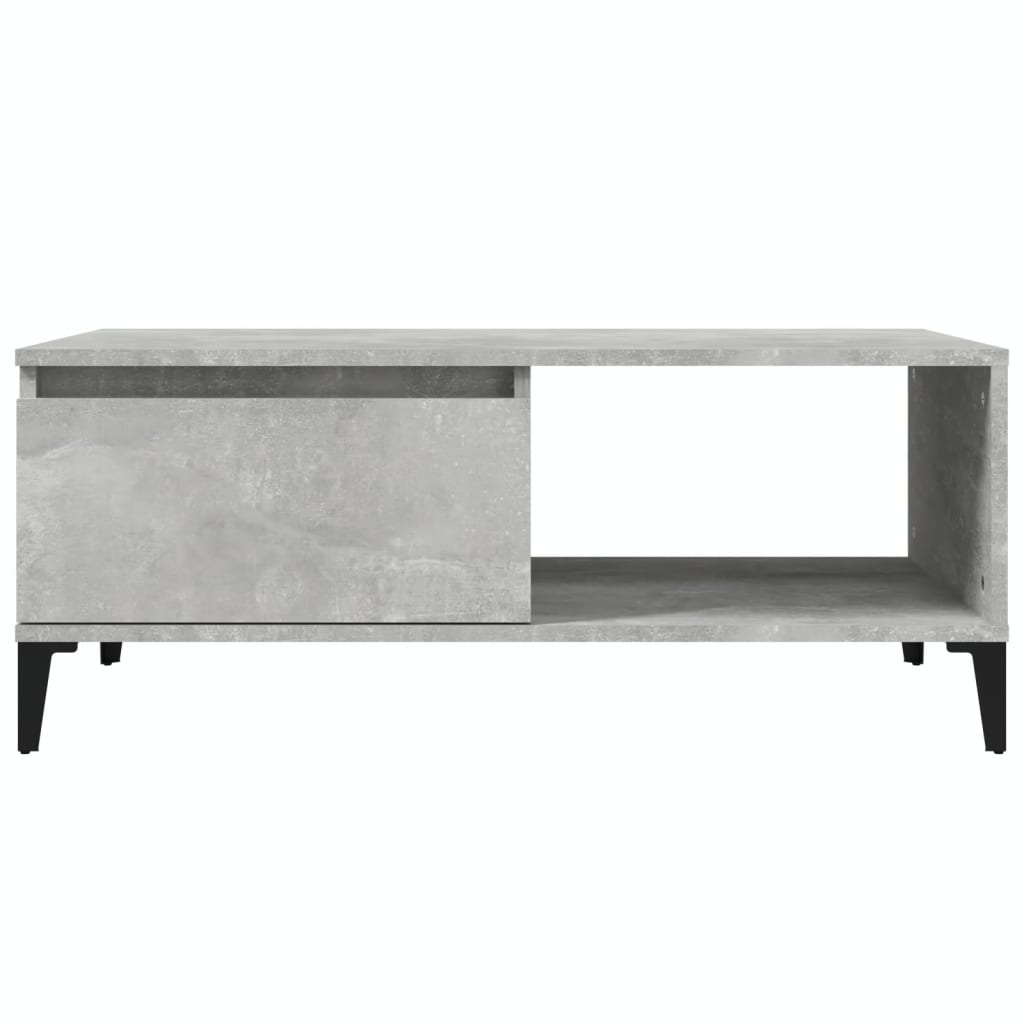betonszürke szerelt fa dohányzóasztal 90x50x36,5 cm