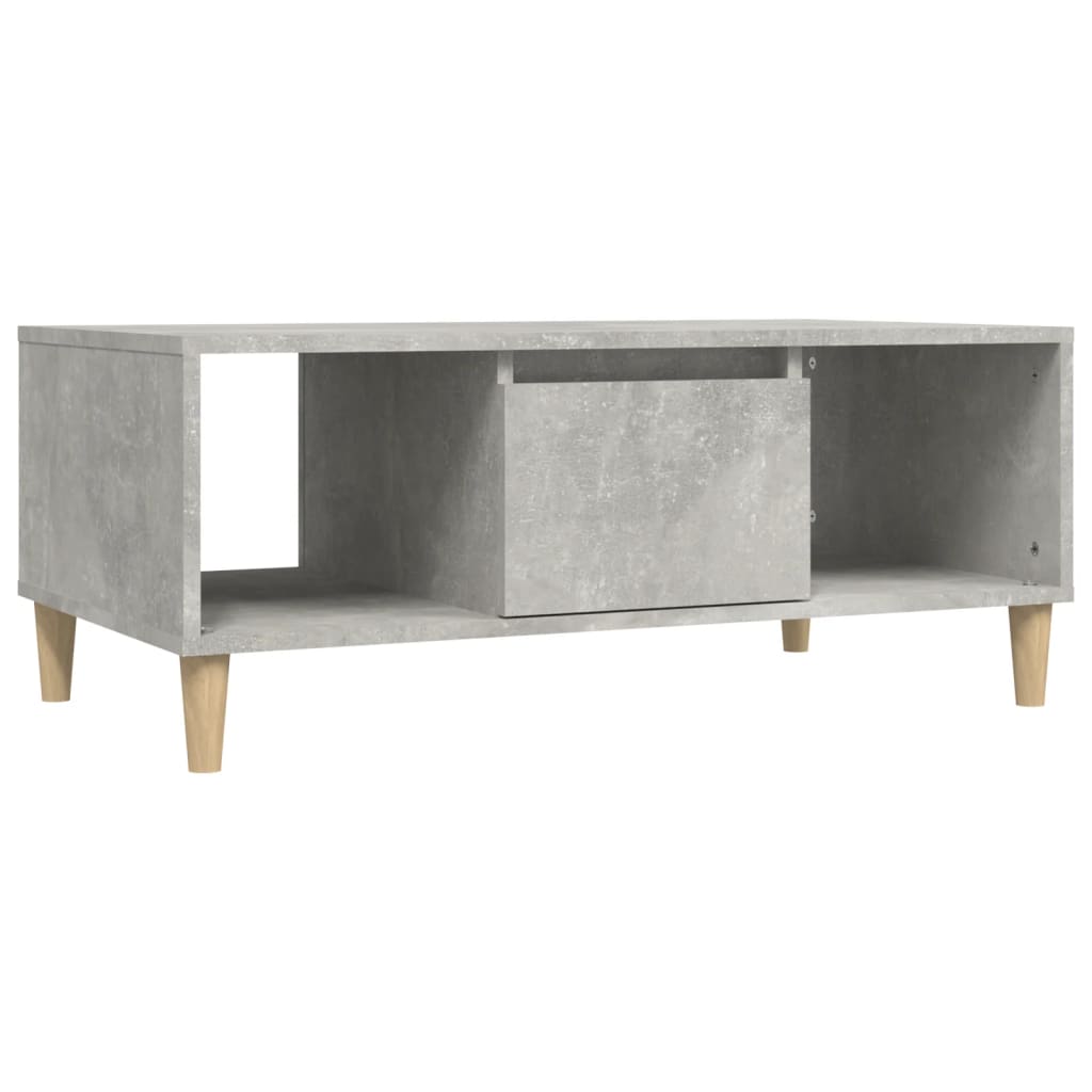 betonszürke szerelt fa dohányzóasztal 90x50x36,5 cm