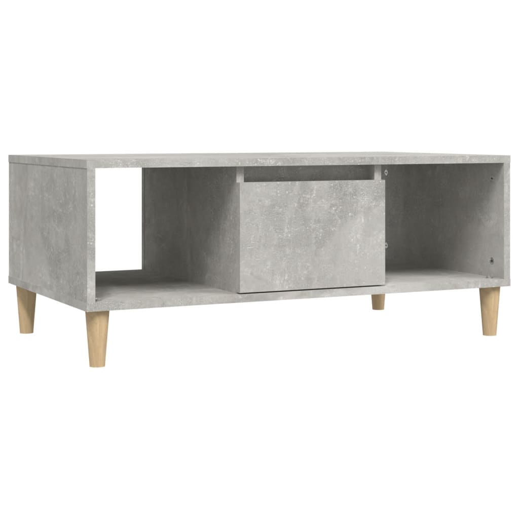 betonszürke szerelt fa dohányzóasztal 90x50x36,5 cm