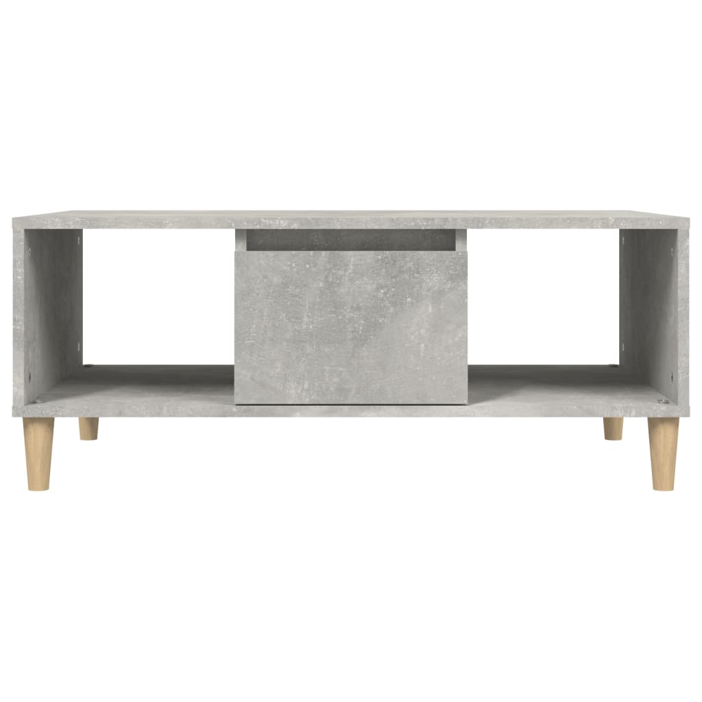 betonszürke szerelt fa dohányzóasztal 90x50x36,5 cm