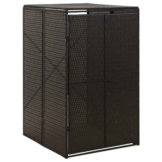 fekete polyrattan kerekes kukatároló fészer 70 x 80 x 117 cm