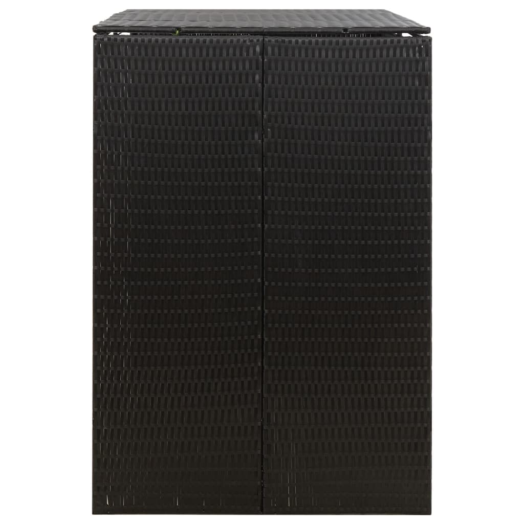 fekete polyrattan dupla kerekeskuka tárolófészer 140x80x117 cm