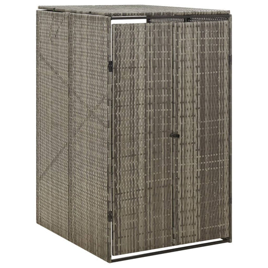 szürke polyrattan kerekes kukatároló fészer 70 x 80 x 117 cm