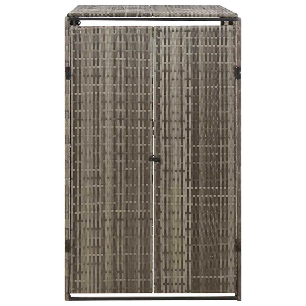 szürke polyrattan kerekes kukatároló fészer 70 x 80 x 117 cm