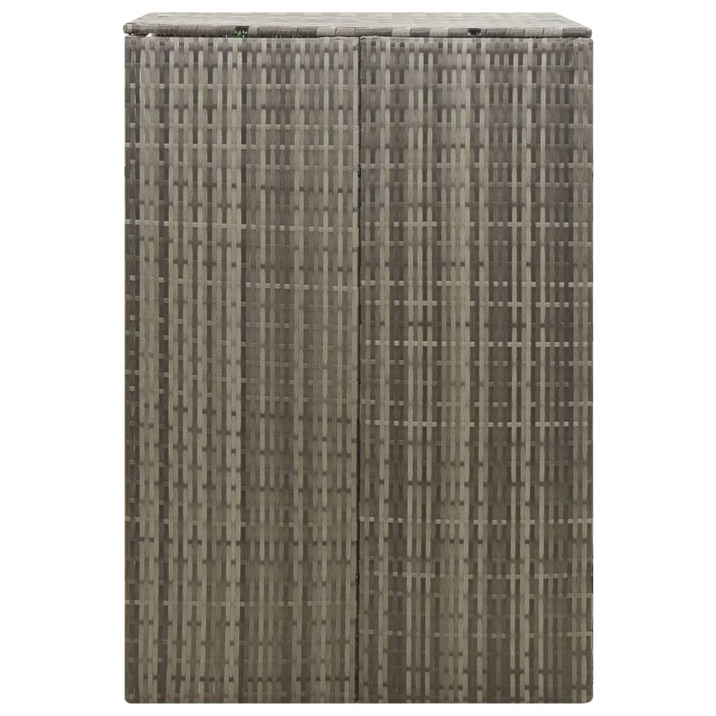szürke polyrattan kerekes kukatároló fészer 70 x 80 x 117 cm