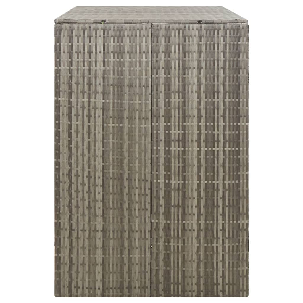 szürke polyrattan dupla kerekeskuka tárolófészer 140x80x117 cm