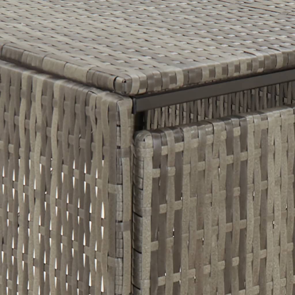 szürke polyrattan dupla kerekeskuka tárolófészer 140x80x117 cm