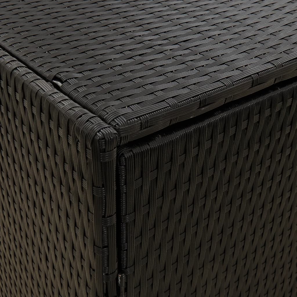 fekete polyrattan kerti tárolószekrény 100 x 55,5 x 80 cm