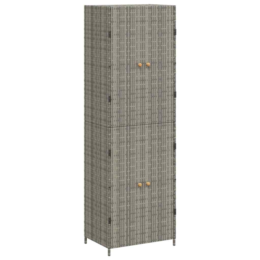 szürke polyrattan kerti tárolószekrény 59 x 40 x 180 cm
