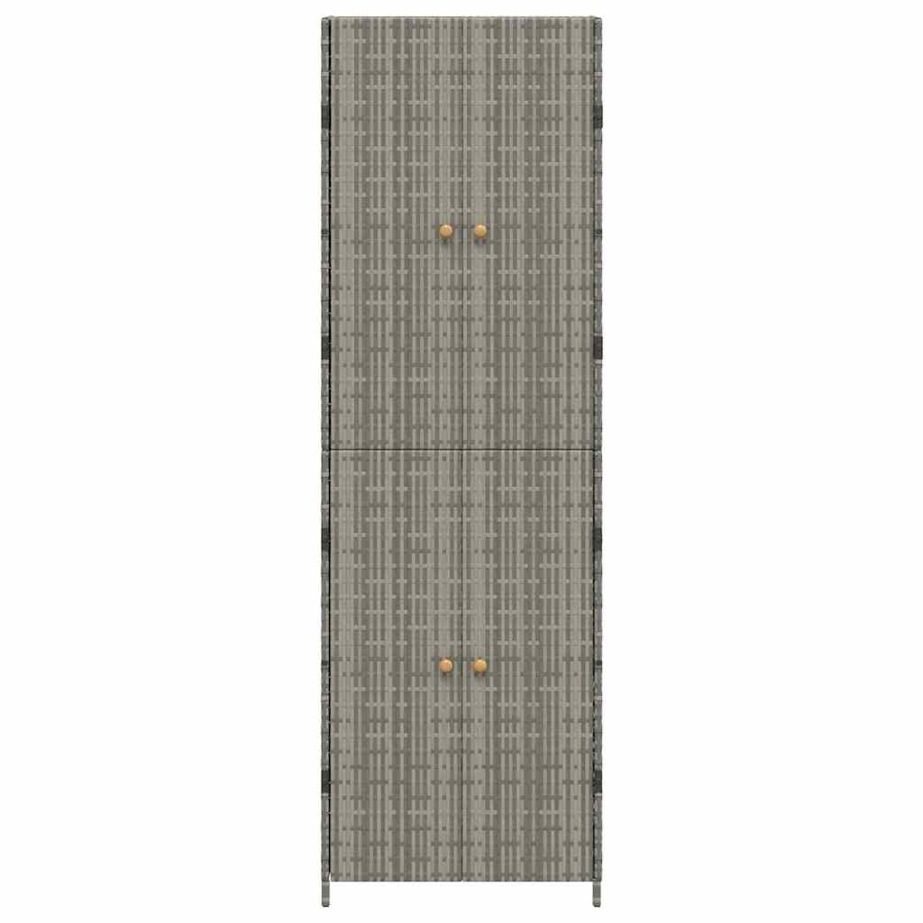 szürke polyrattan kerti tárolószekrény 59 x 40 x 180 cm