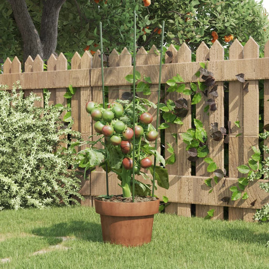 5 db zöld acél kerti növénytámasz 3 gyűrűvel 60 cm