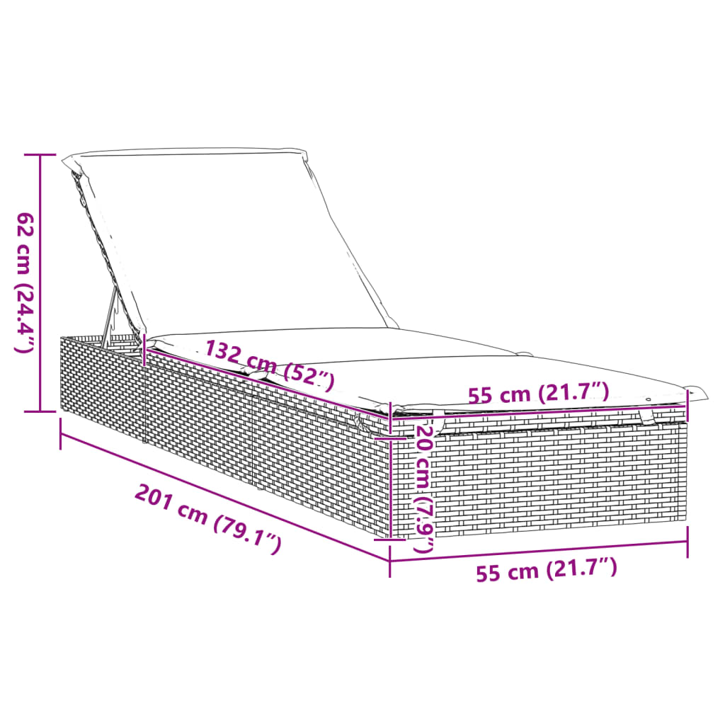 2 db fekete polyrattan napágy asztallal
