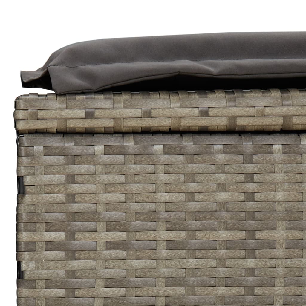 szürke polyrattan napágy kerek tetővel 211 x 57 x 140 cm