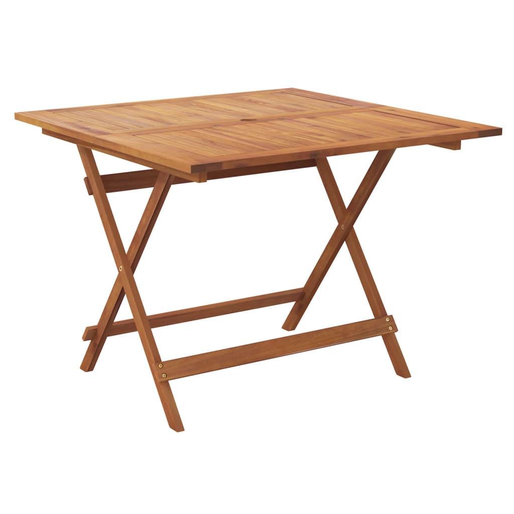 tömör akácfa összecsukható kerti asztal 90 x 90 x 75 cm