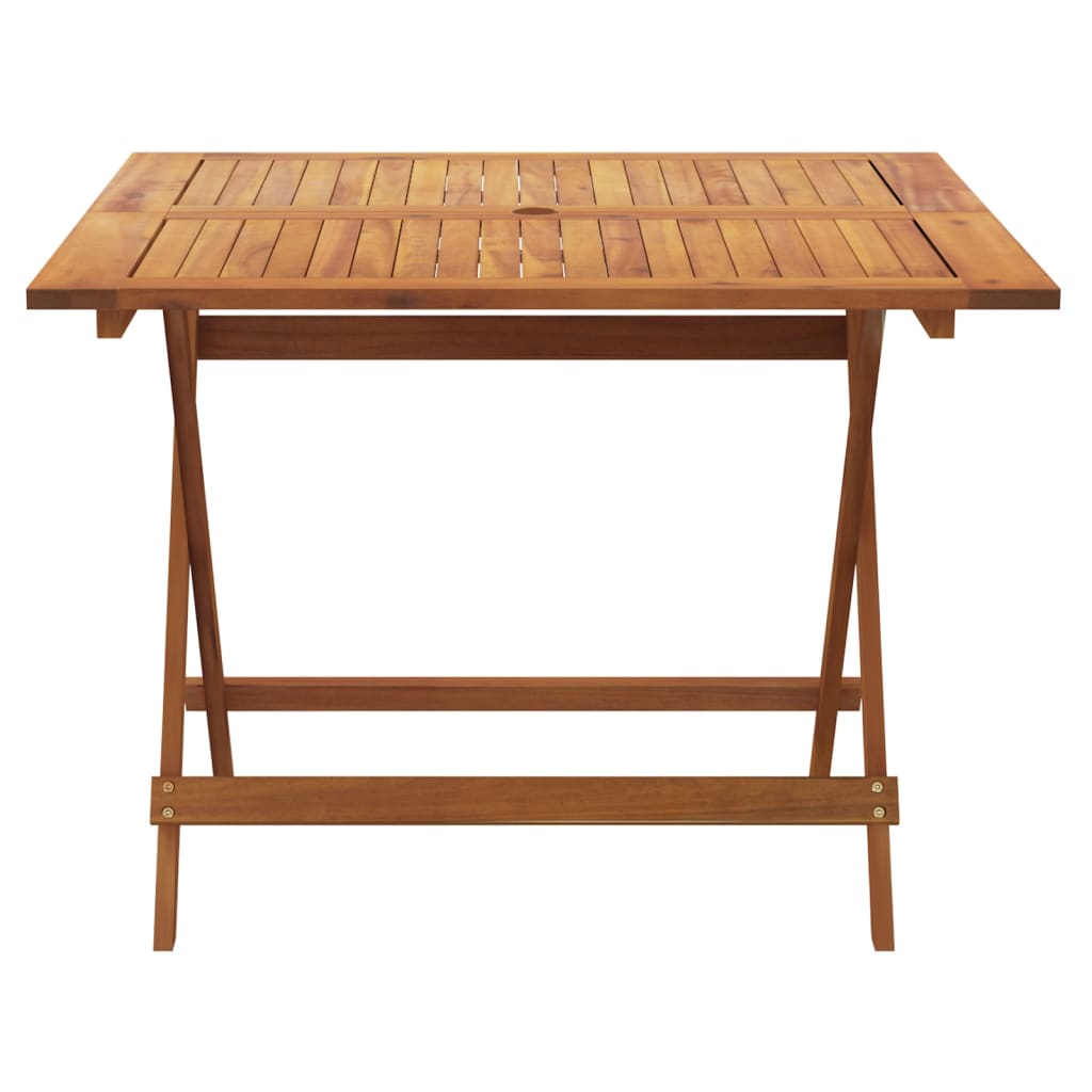 tömör akácfa összecsukható kerti asztal 90 x 90 x 75 cm