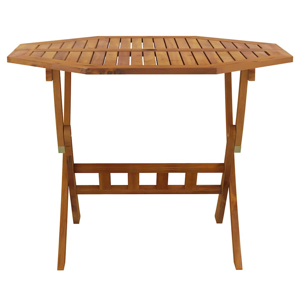 tömör akácfa összecsukható kerti asztal 90 x 75 cm