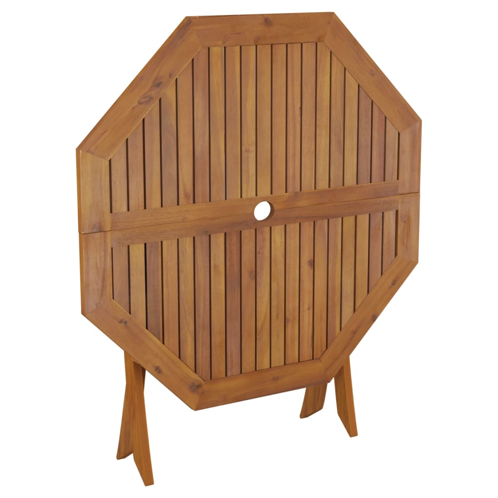 tömör akácfa összecsukható kerti asztal 90 x 75 cm
