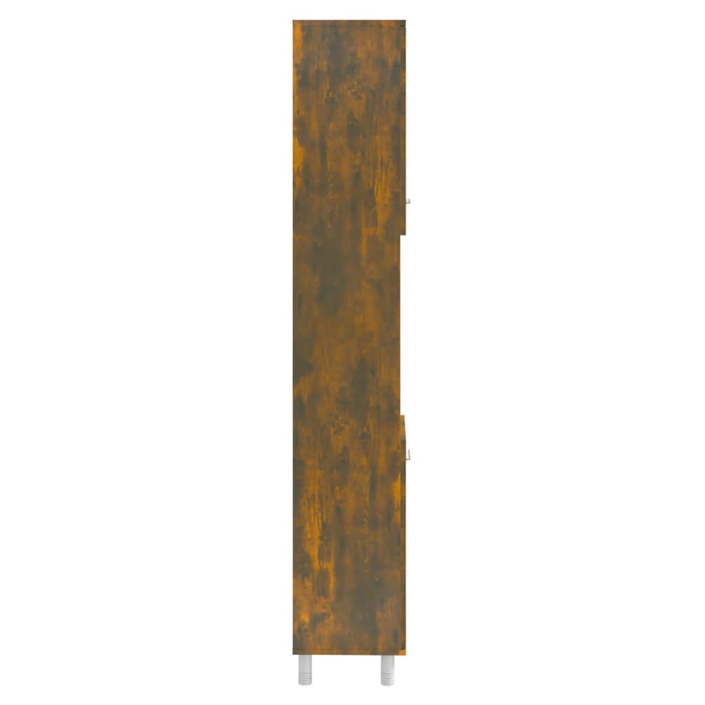 füstös tölgy színű szerelt fa fürdőszobaszekrény 30x30x179 cm