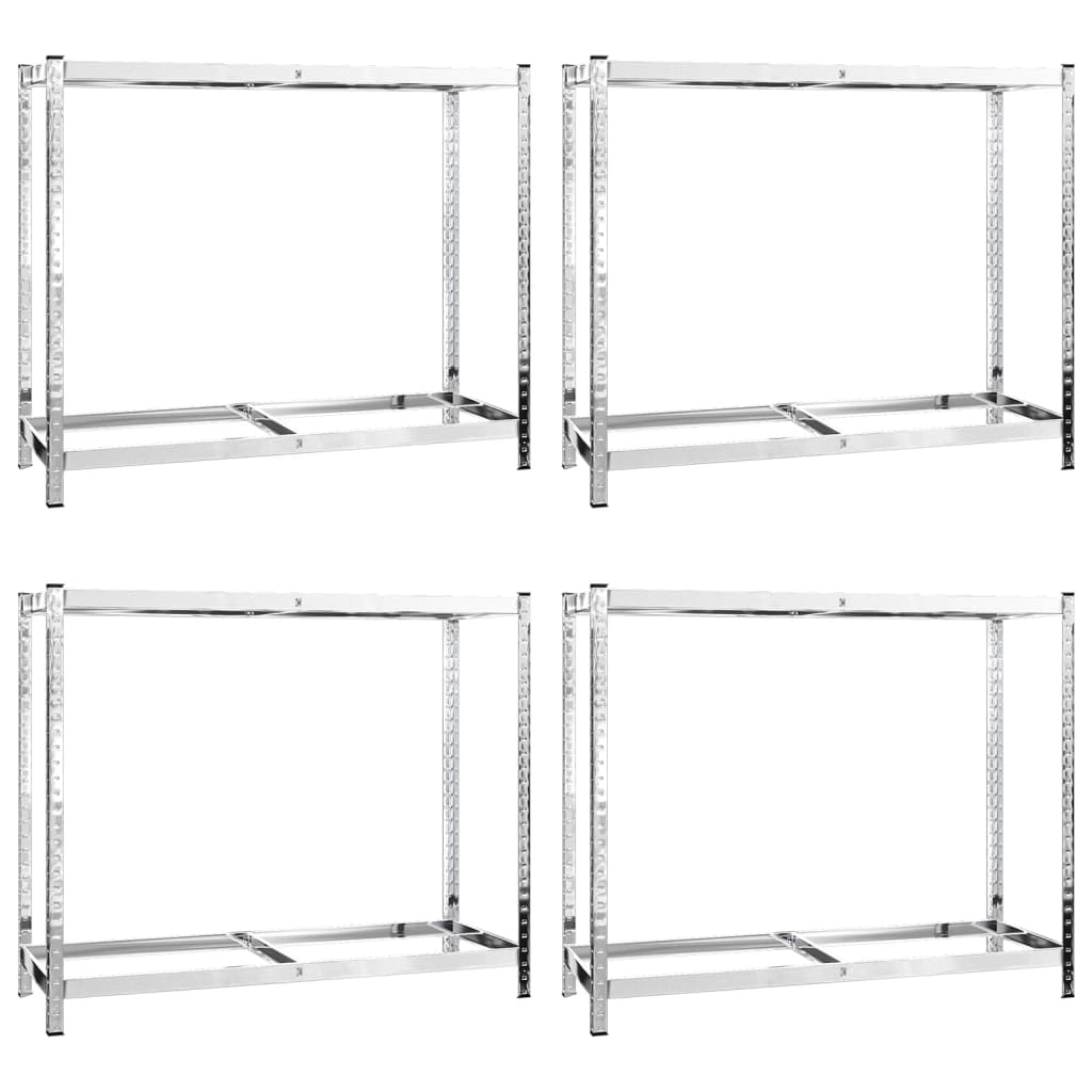 4 db ezüstszínű 2 szintes acél gumiabroncstartó 110x40x110 cm