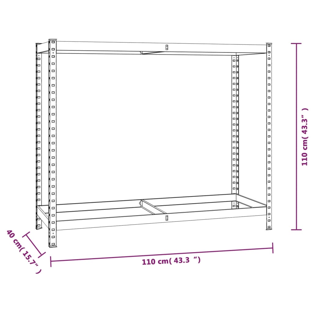 4 db ezüstszínű 2 szintes acél gumiabroncstartó 110x40x110 cm