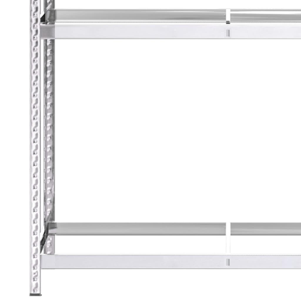 3 db ezüstszínű 3 szintes acél gumiabroncstartó 110x40x200 cm
