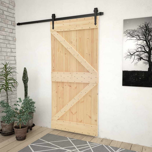Ajtó NARVIK Természetes 80 x 210 cm Szilárd Fenyőfa