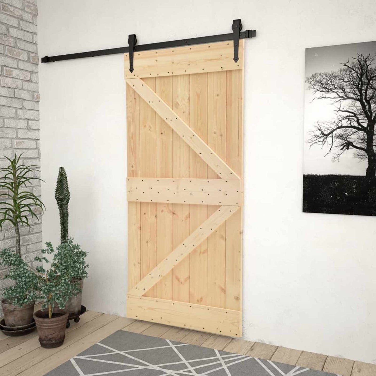Ajtó NARVIK Természetes 80 x 210 cm Szilárd Fenyőfa