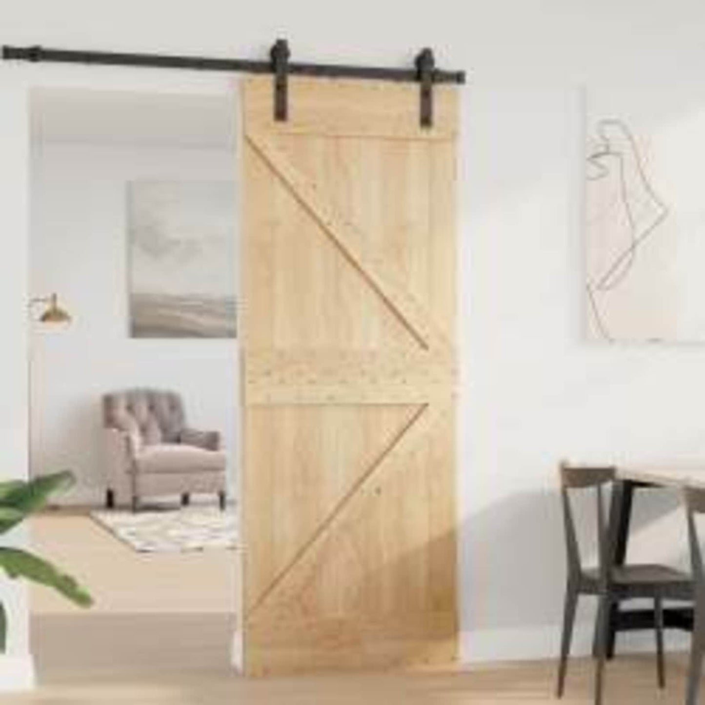 Ajtó NARVIK Természetes 80 x 210 cm Szilárd Fenyőfa
