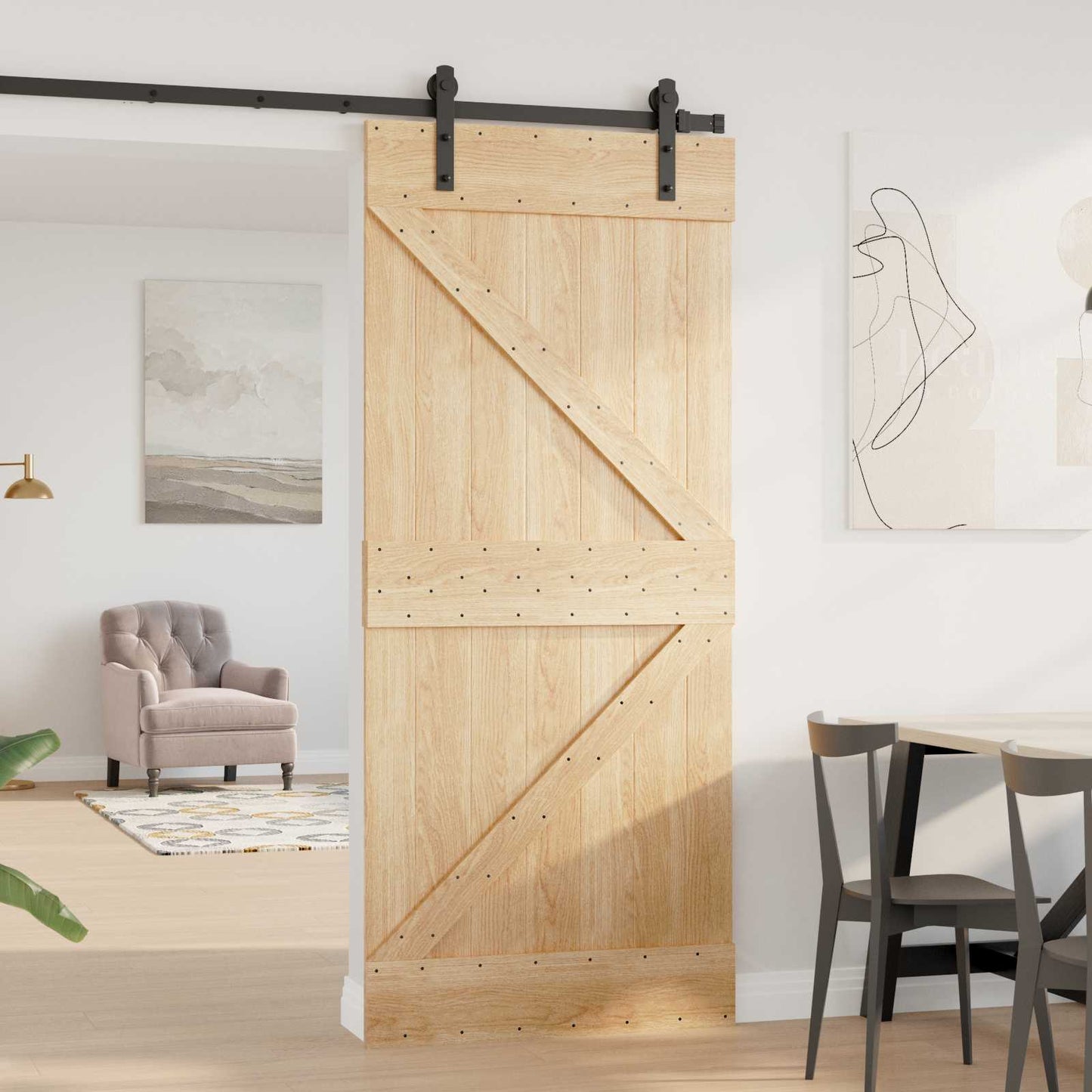 Ajtó NARVIK Természetes 90 x 210 cm Szilárd Fenyőfa