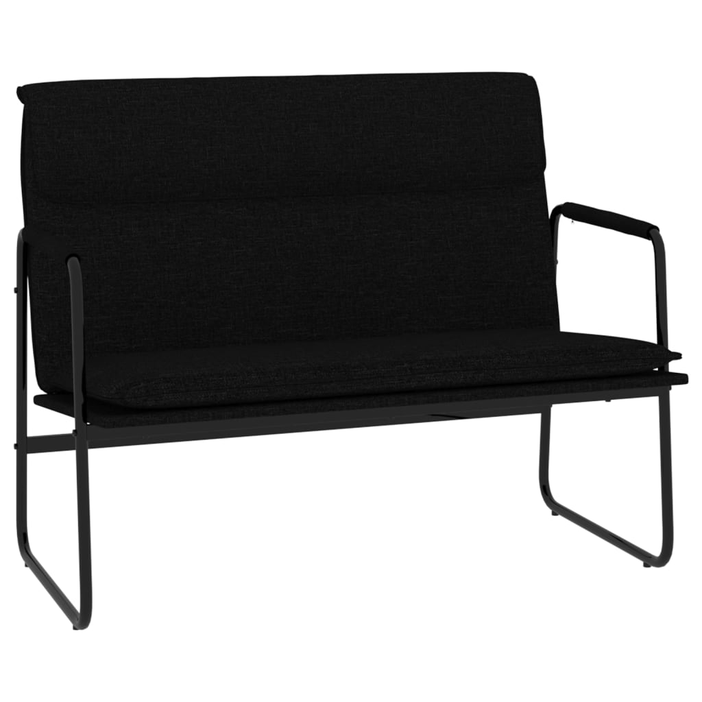 fekete szövet pad 100 x 64 x 80 cm