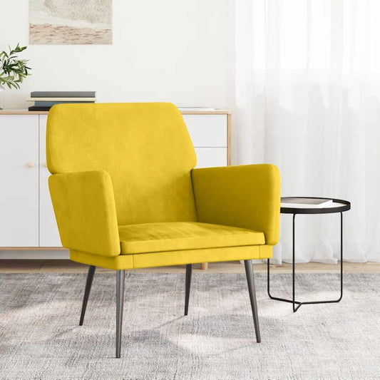 sárga bársonyfotel 62x79x79 cm